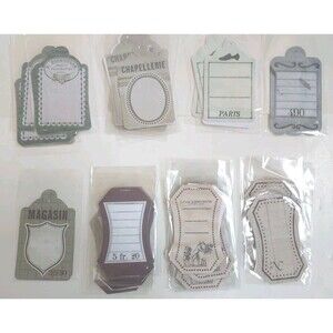 Lot Of 114 Assorted French Themed Antique Look Scrapbooking Gift Tags  2"x4"